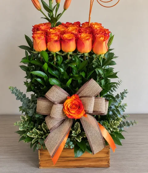 Caja de Rosas Naranjas