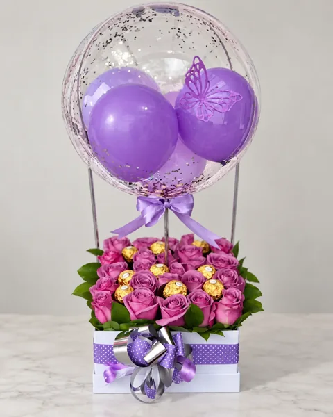 Rosas Lila y Chocolates
